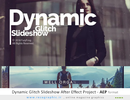 پروژه آماده افترافکت اسلاید دینامیکی و پویا - Dynamic Glitch Slideshow After Effect Project 